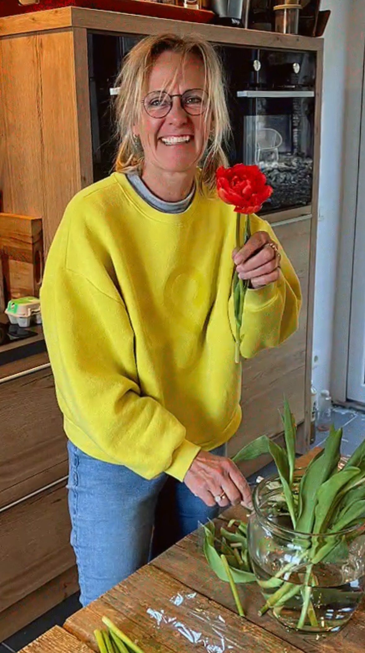 Esther met tulp