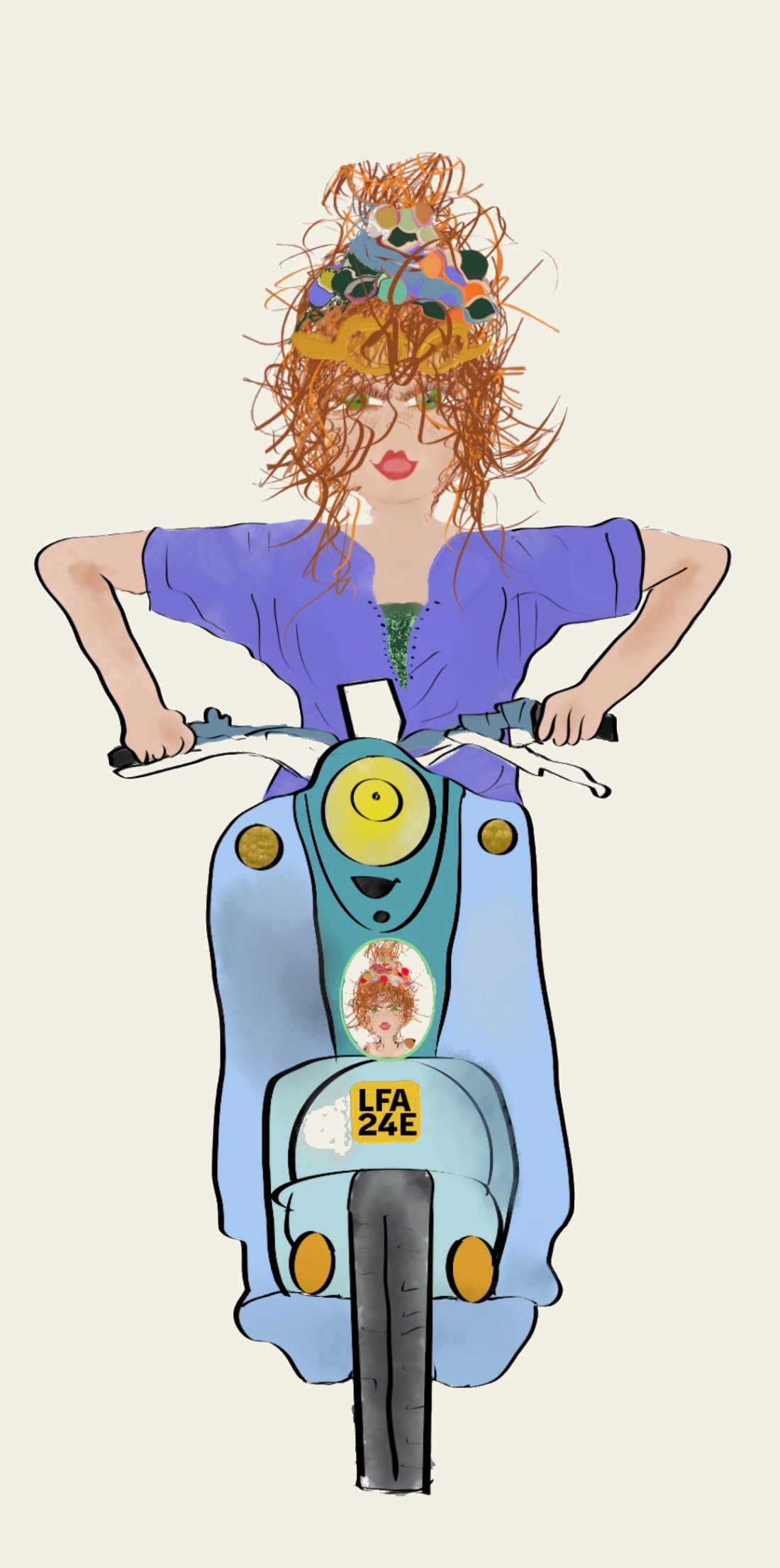Piedpop onderweg op de scooter